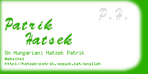 patrik hatsek business card